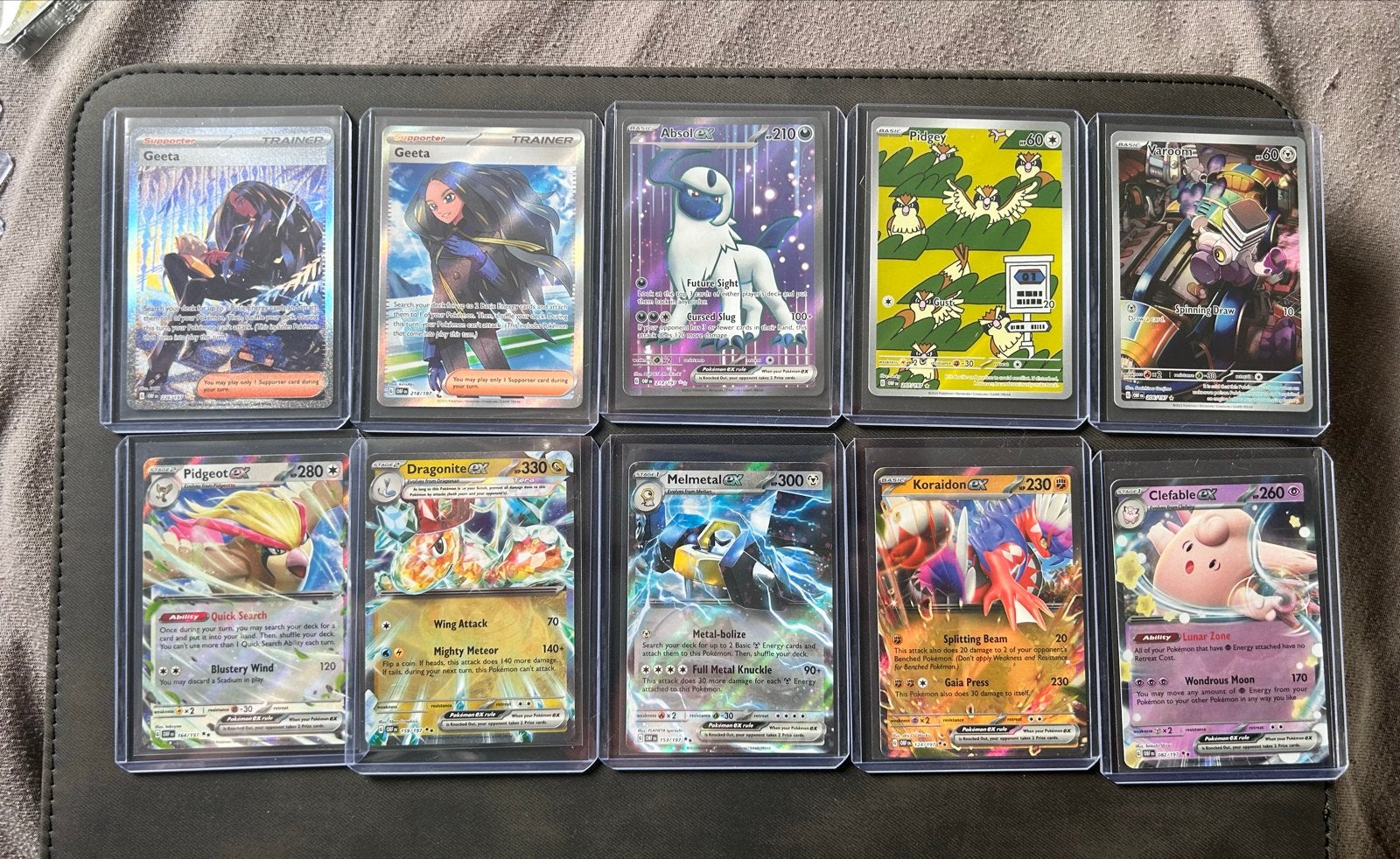 Pokémon Kaarten Collectie: Geeta, Pidgeot, Dragonite, Melmet, Ophalen of Verzenden, Zo goed als nieuw, Meerdere kaarten