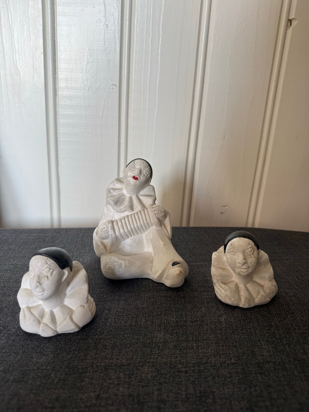 Set van 3 Pierrot set: Accordeonist en Vrouwen, Groep mensen, Minder dan 20 cm, Ophalen of Verzenden, Handgemaakt