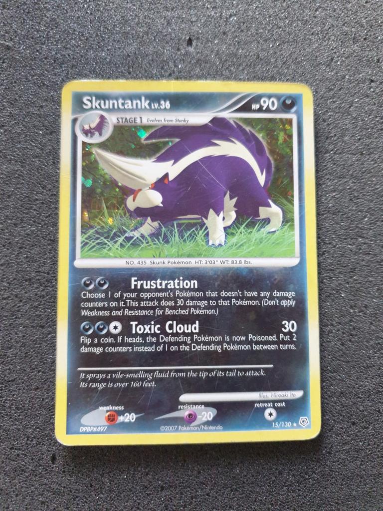 Pokémon kaart Skuntank Lv.36 holo #15 Dimond & Pearl, Ophalen of Verzenden, Gebruikt, Losse kaart