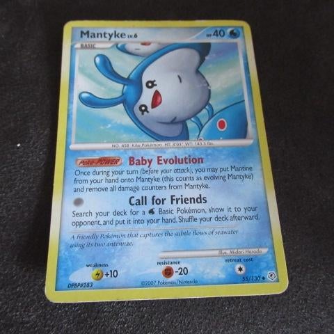 Pokemon kaart mantyke 55/130 2007, Ophalen of Verzenden, Gebruikt, Losse kaart