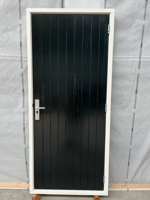 HARDHOUTEN KOZIJN met OPENSLAANDE BUITENDEUR, Deurkozijn, Nieuw, Hout, Ophalen