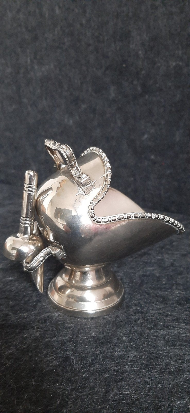 Vintage Zilverkleurige Suikerpot met Schepje - Elegant Desig, Ophalen of Verzenden