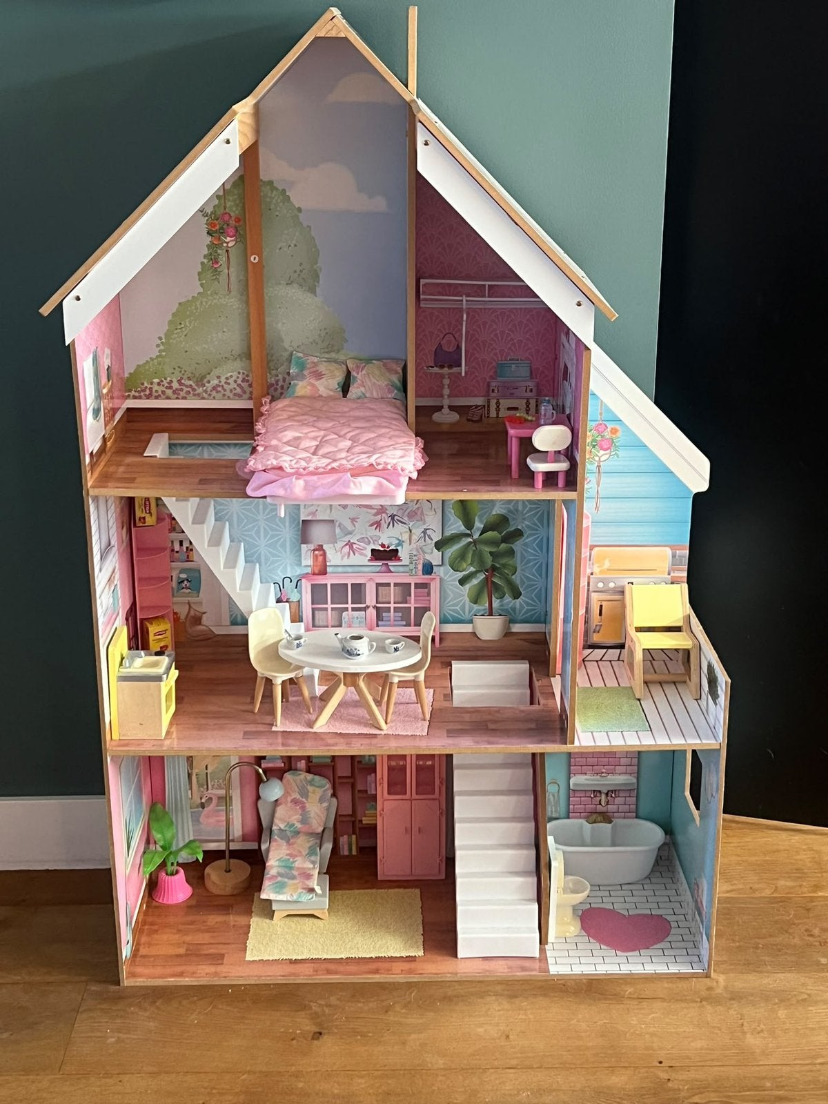 KidKraft Juliette poppenhuis met meubels – zeer nette staat, Ophalen, Zo goed als nieuw, Poppenhuis
