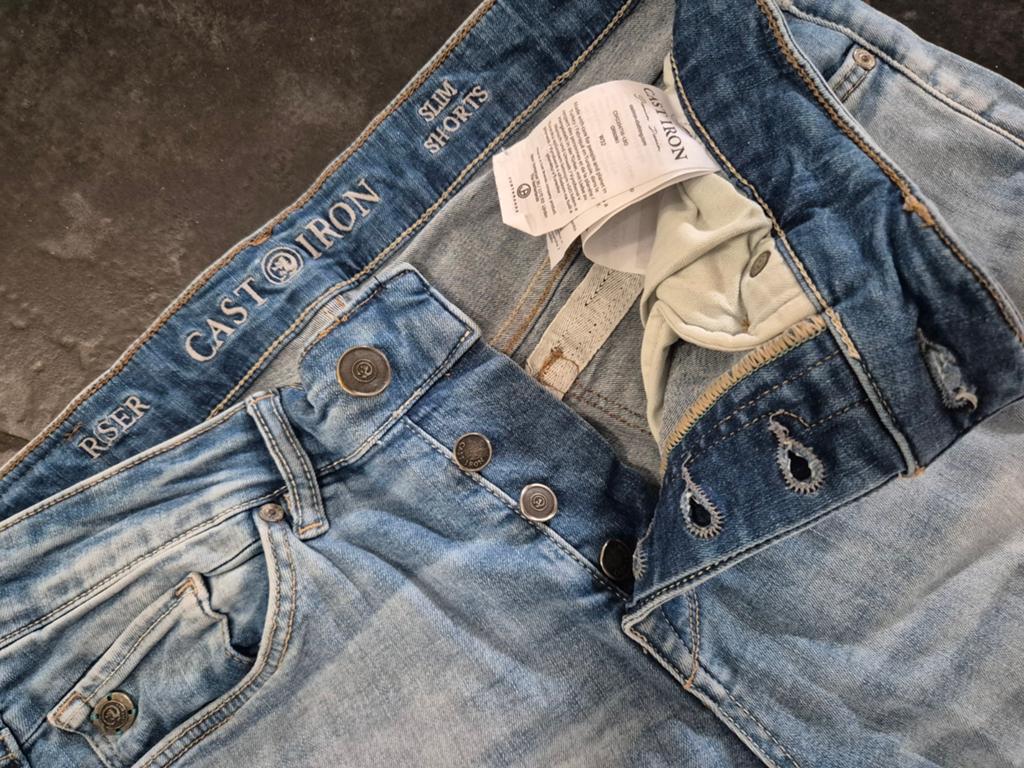 Cast Iron jeans korte spijkerbroek Riser maat 32, Blauw, ., W32 (confectie 46) of kleiner, Ophalen of Verzenden