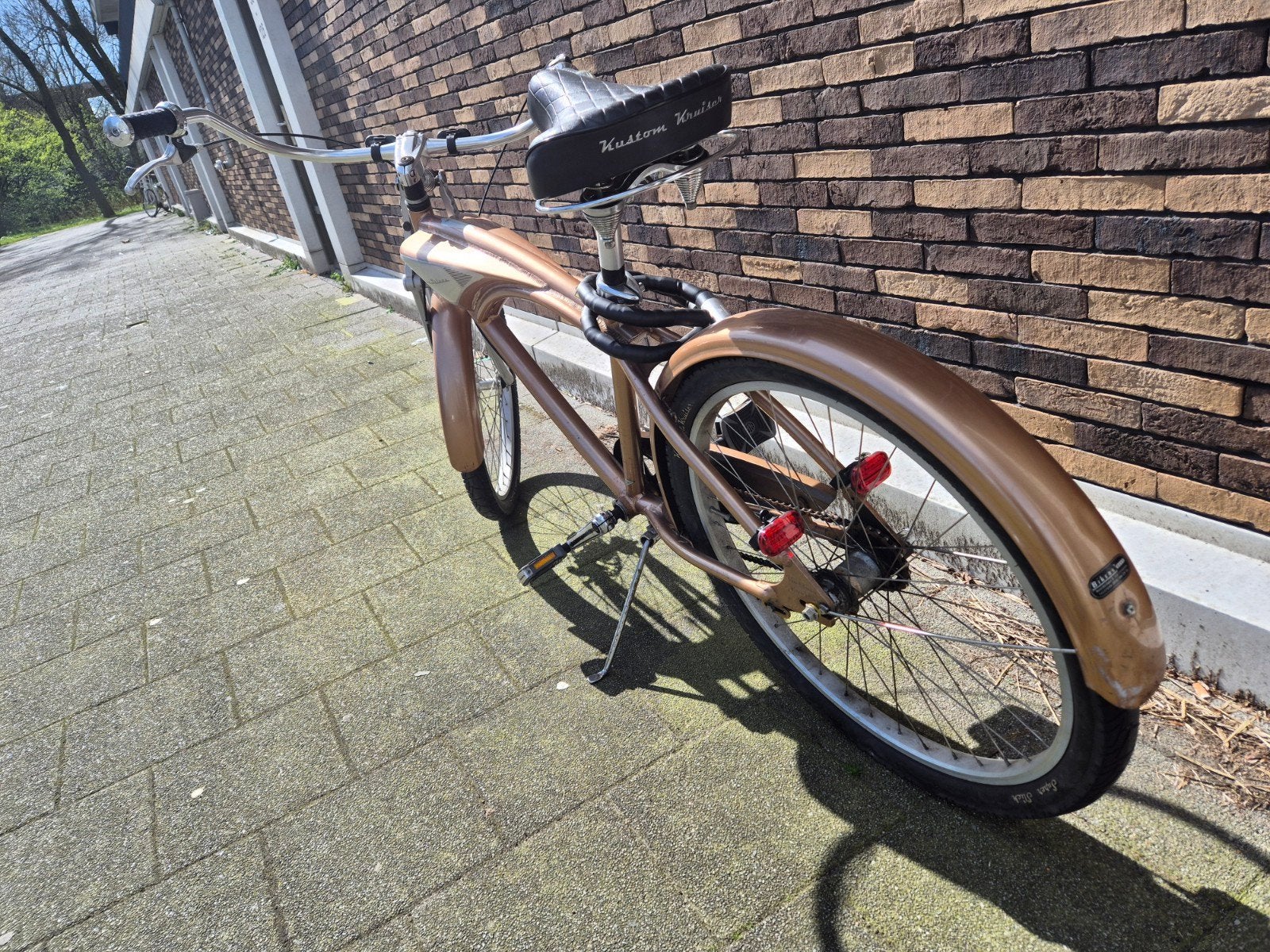 Unieke Custom Cruiser Fiets - Goudkleurig, Fietsen en Brommers, Fietsen | Cruisers en Lowriders, Gebruikt, Staal, Cruiser, Ophalen of Verzenden
