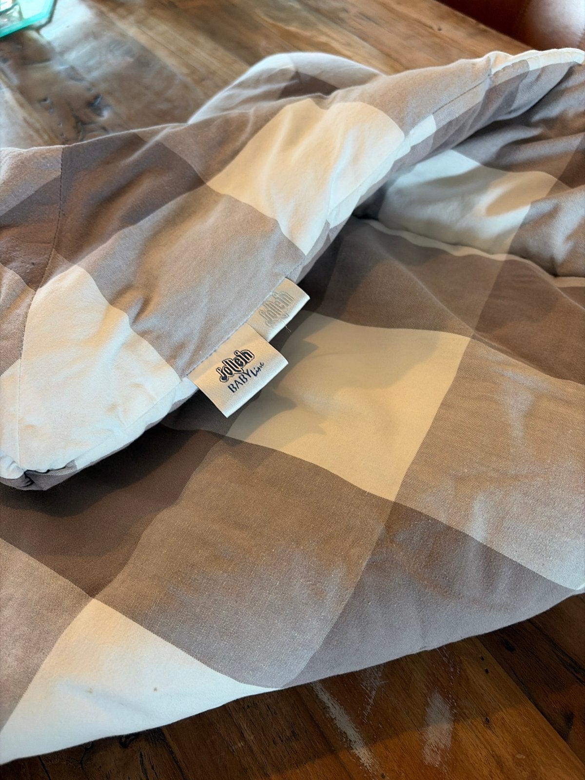 Jollein BabyLine Deken met Ster - Bruin/Wit Geruit, Gebruikt, Jollein, Ophalen of Verzenden, Meerkleurig
