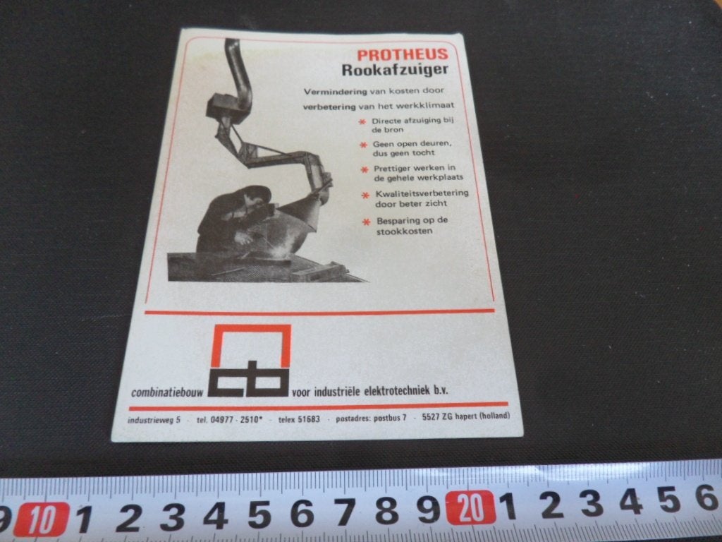 sticker protheus rookafzuiger CB hapert industrieweg 5, Verzamelen, Stickers, Ophalen, Zo goed als nieuw
