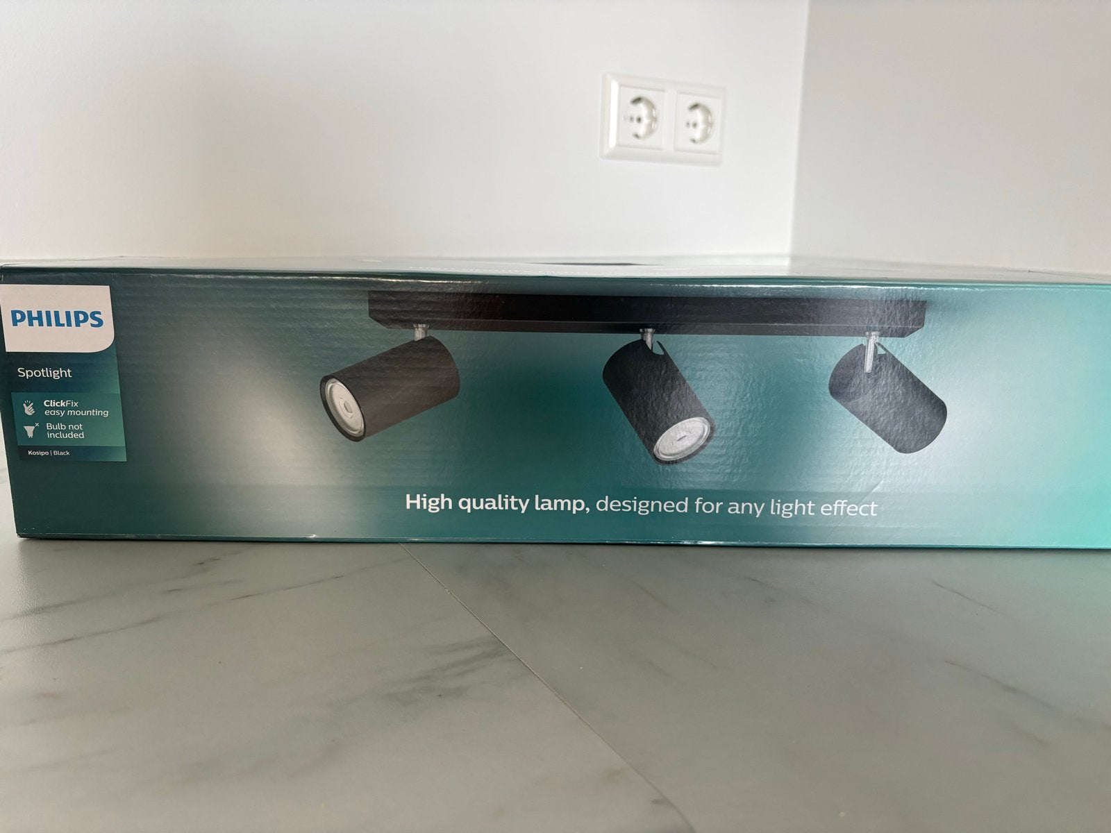 Philips Spotlight Kosipo - Zwarte Opbouwspot met 3 Spots, Ophalen, Opbouwspot, Nieuw, Metaal