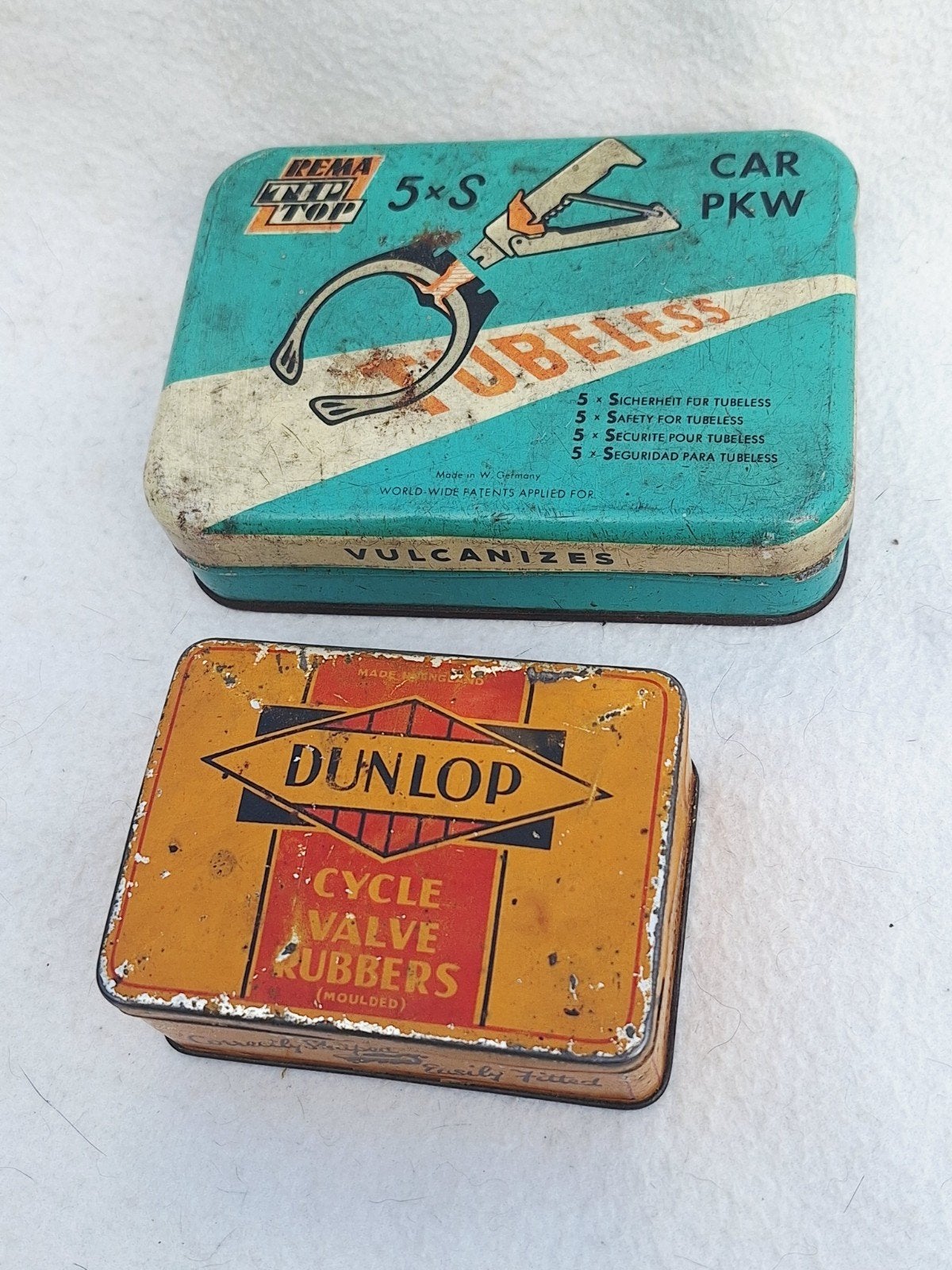 Vintage Dunlop en Rema reparatie blikje, Verzamelen, Ophalen of Verzenden, Gebruikt