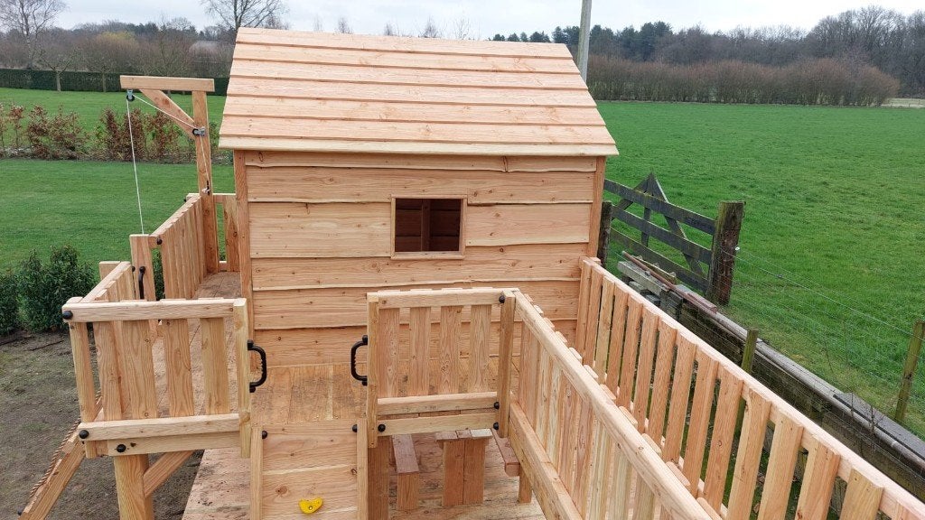 BOOMHUT XL speeltoren speelhuis klimtoren speeltoestel, Ophalen, Nieuw, Klimnet, Aanbouwonderdeel