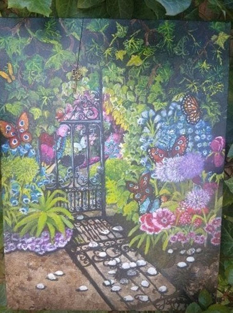 Handgeschilderd schilderij: De Geheime Tuin, Ophalen