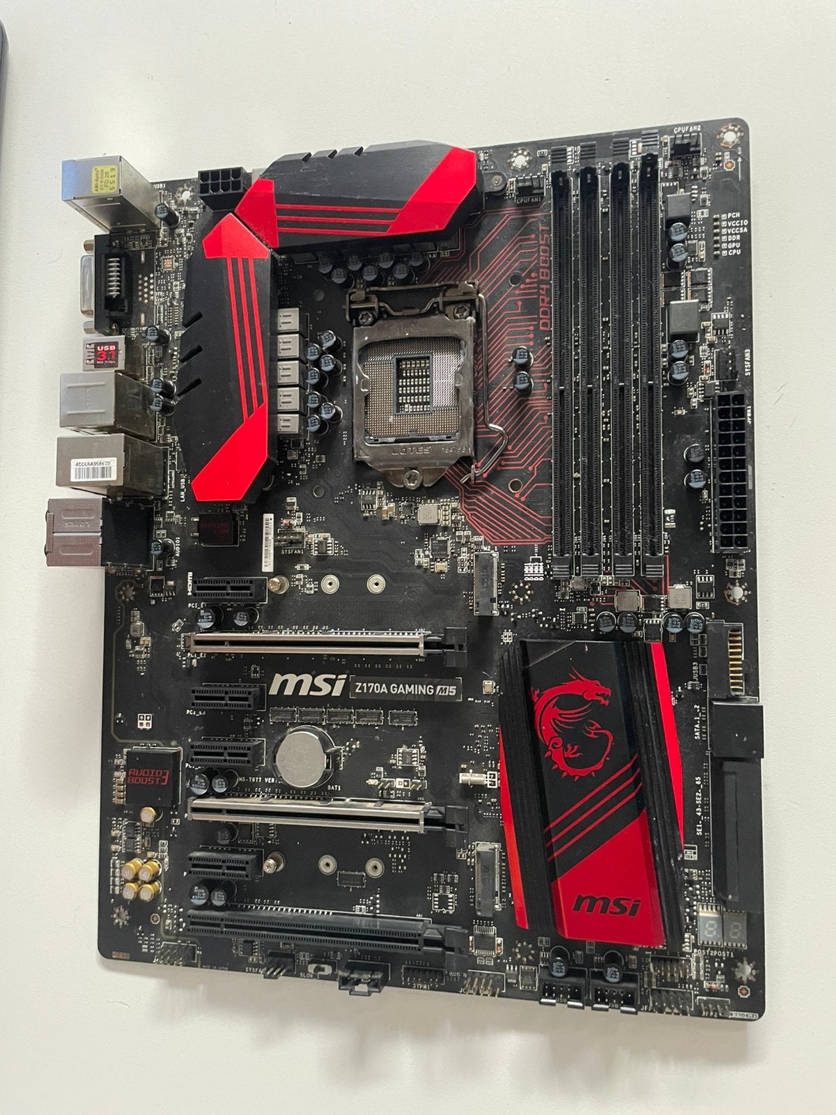 Msi Z170A Gaming m5 moederbord ATX, Ophalen of Verzenden, Gebruikt, Intel, DDR4