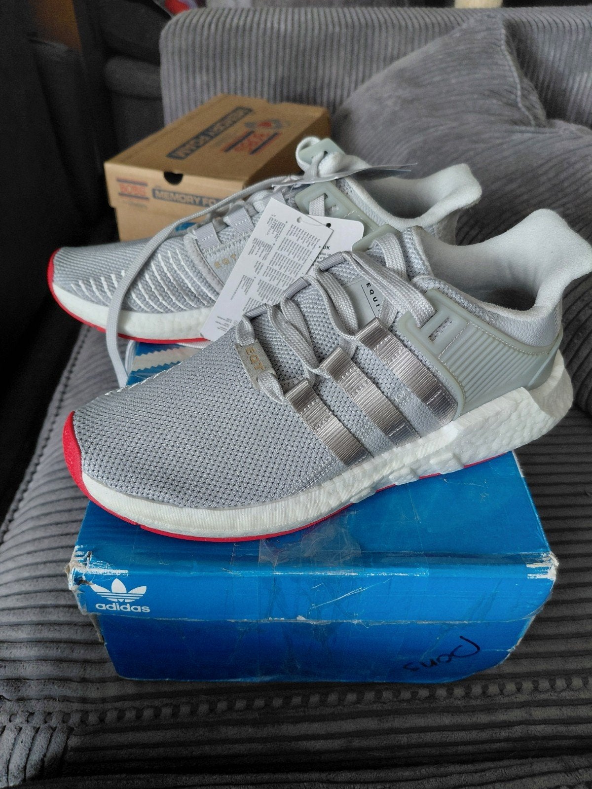 Adidas EQT Support ADV Sneakers - Grijs met Rood (Nieuw), Ophalen of Verzenden