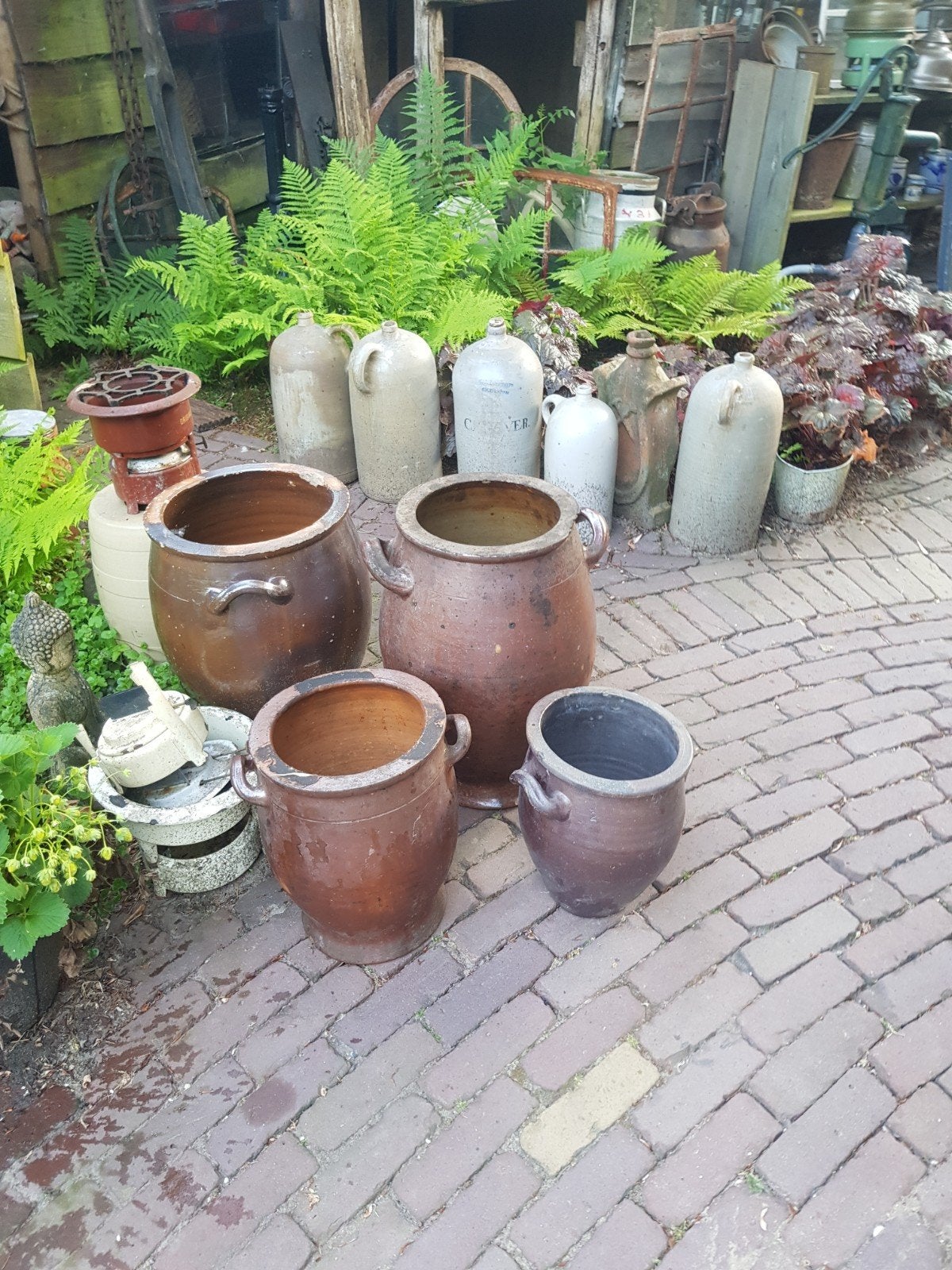 Diverse keulse potten en andere kruiken, Ophalen, Rond, Aardewerk, Minder dan 40 cm