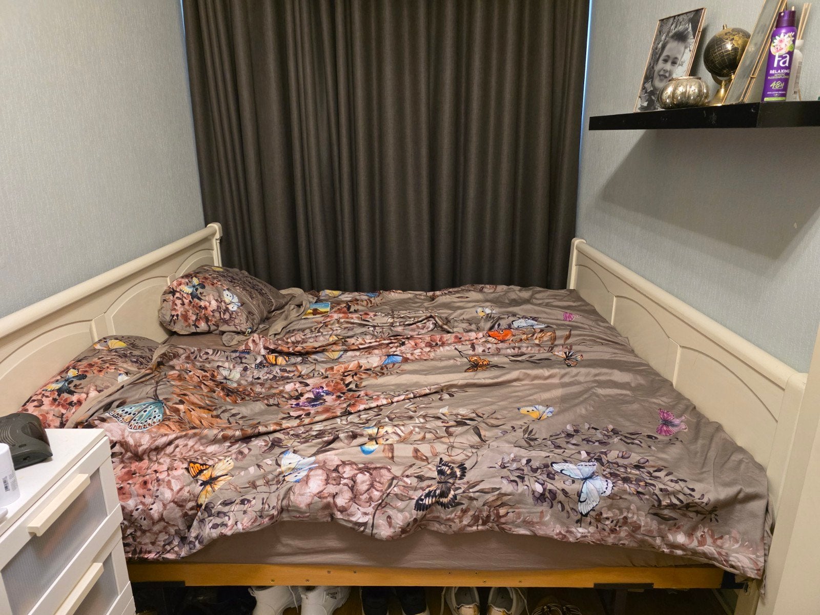 massief eiken 180x200 bed inclusief matrassen GRATIS, Ophalen, Gebruikt, Tweepersoons