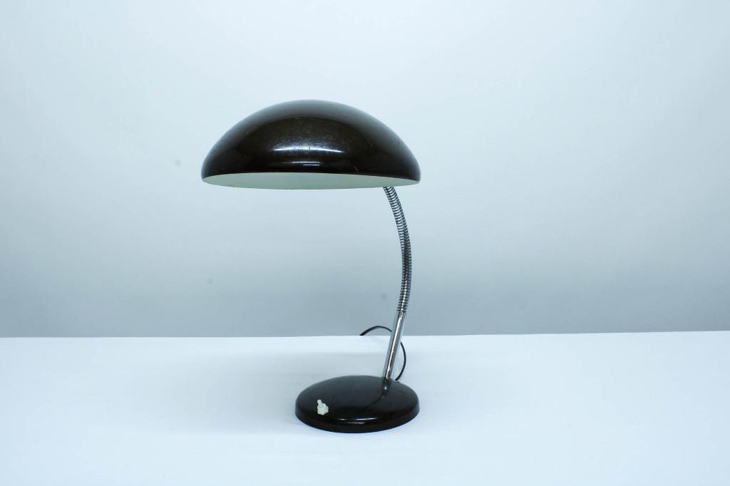Bruin metalen bureaulamp, Bauhaus stijl, Huis en Inrichting, Lampen | Tafellampen, Gebruikt, Vintage, Ophalen of Verzenden, Metaal