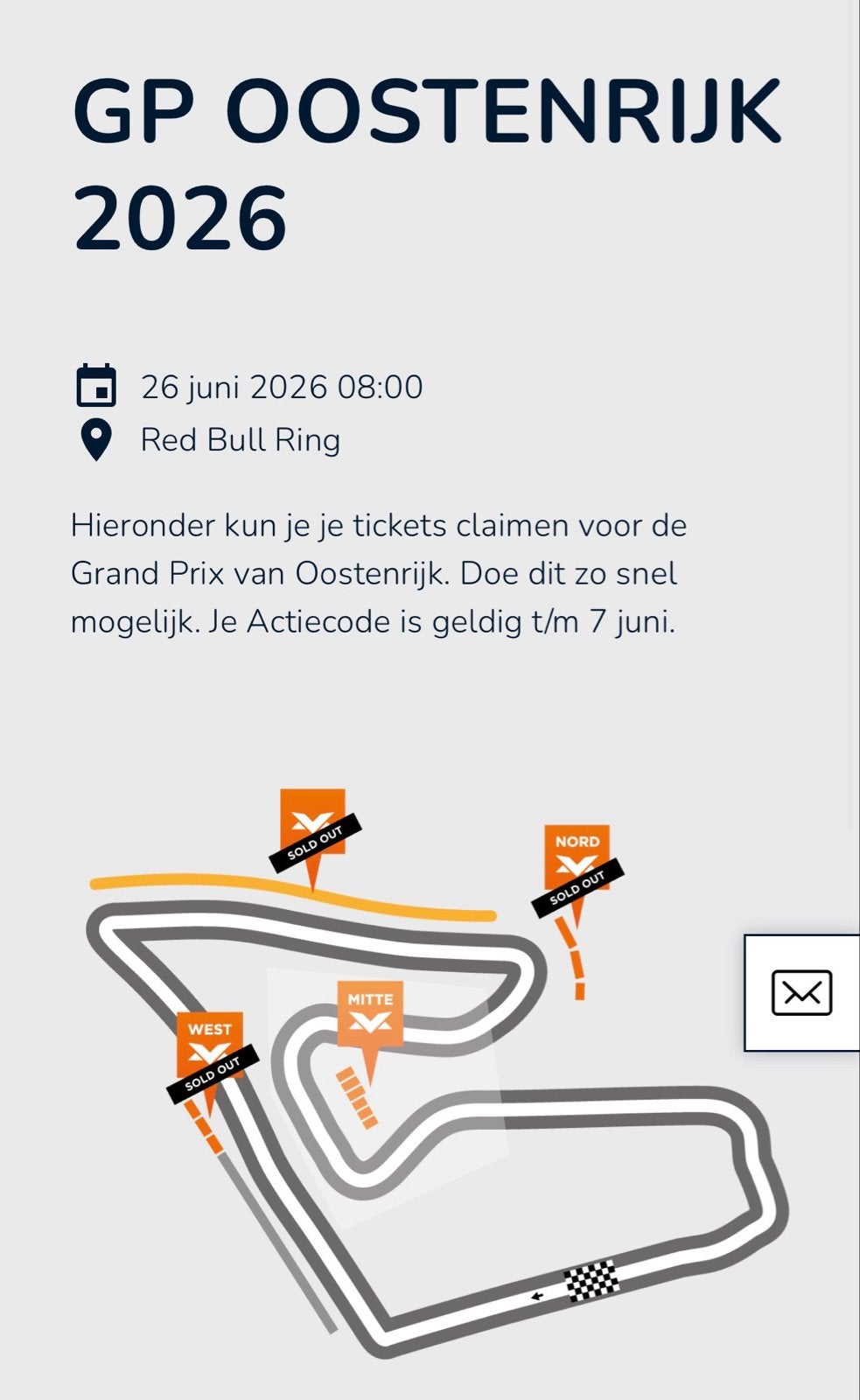 Formule 1 tickets weekend Oostenrijk (Mitte), Twee personen