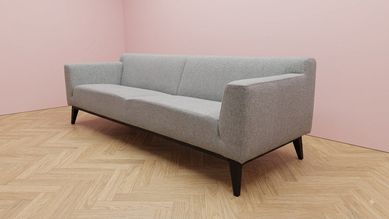 Pode Cubb | 3 zitsbank | Grijs wol Kvadrat, Hout, Modern design Ontwerpduo Grijze bank Leolux, Info@andriesign.nl, Driepersoons