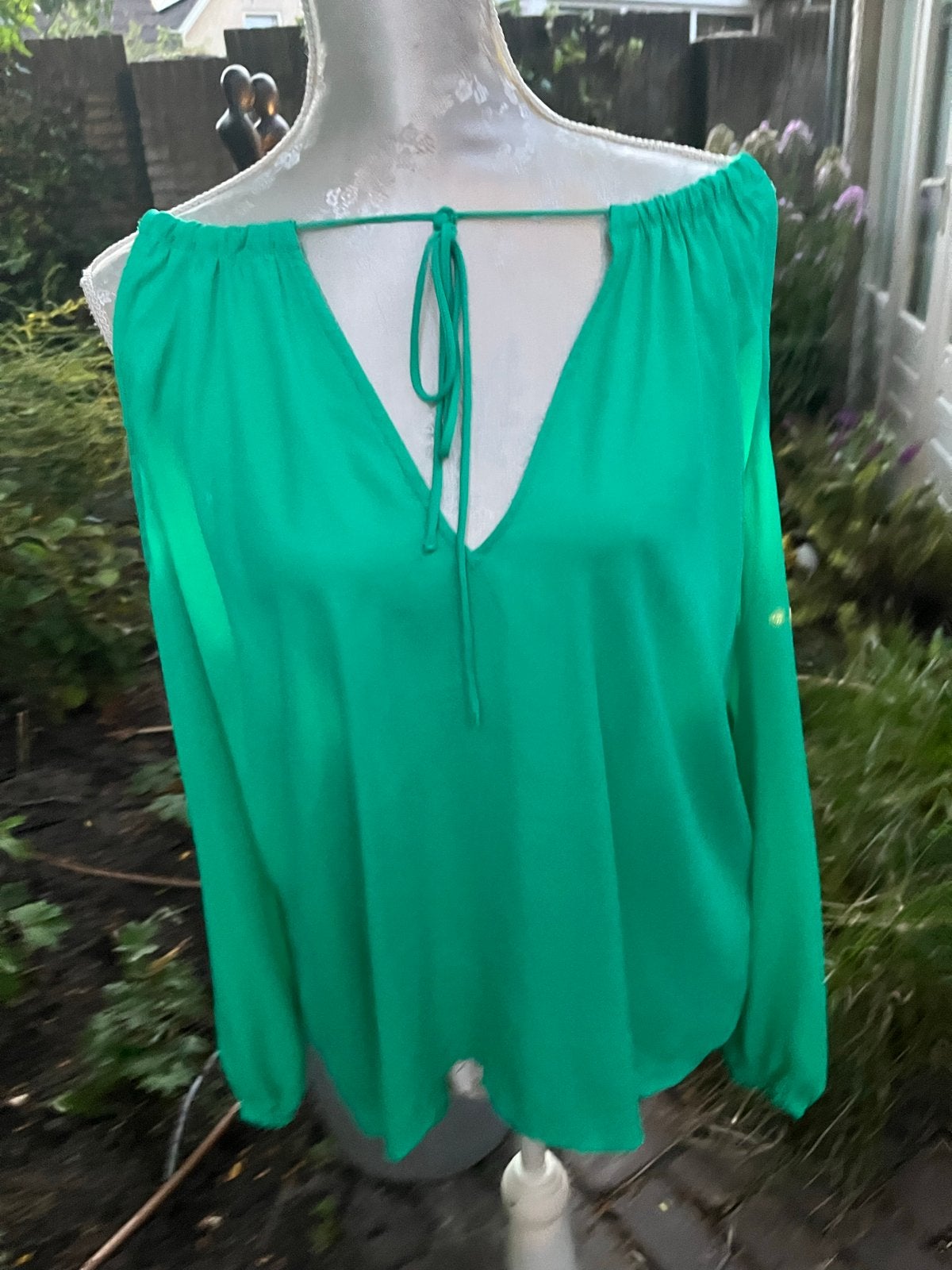 H&M Divided Zeegroene Off-Shoulder Blouse Maat 40, Maat 38/40 (M), Ophalen of Verzenden, Zo goed als nieuw, Lange mouw