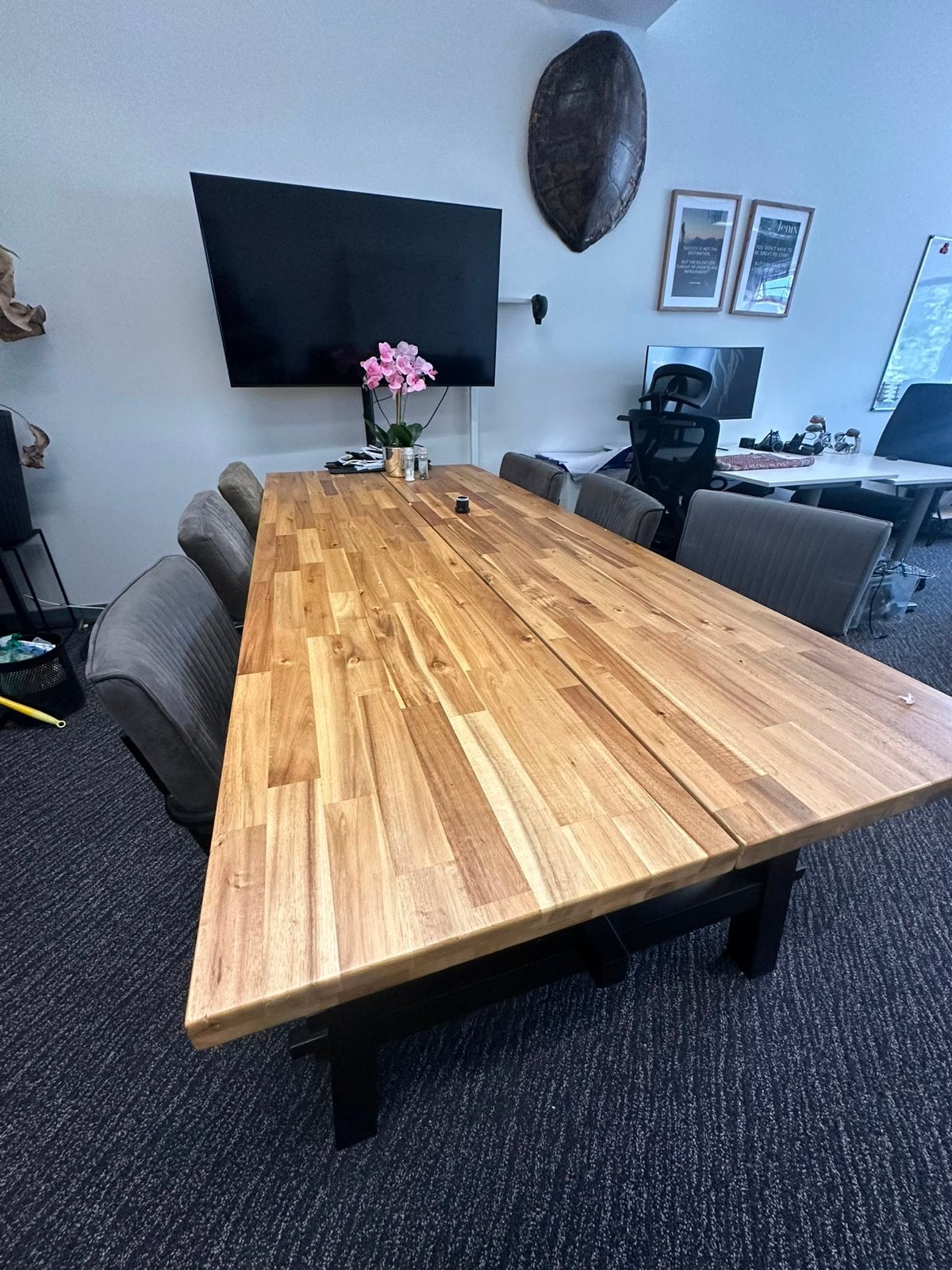 Eettafel Ikea Skogsta, Huis en Inrichting, Tafels | Eettafels, Gebruikt, Ophalen of Verzenden, Vijf personen of meer, Rechthoekig