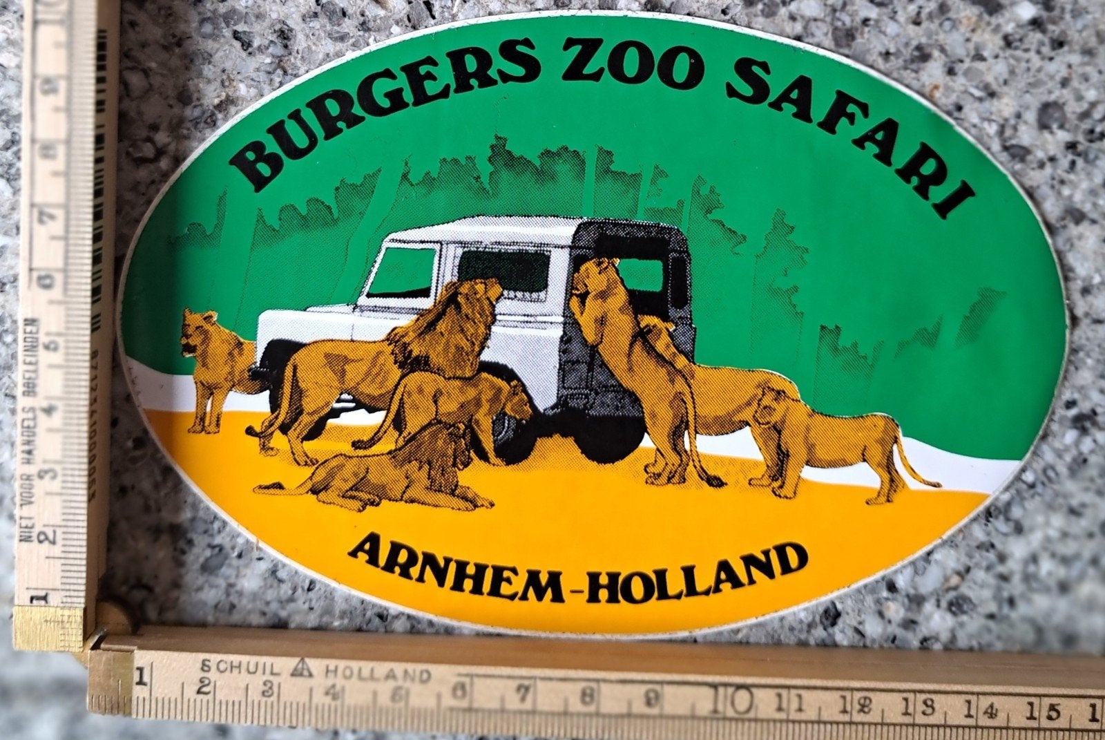 vintage sticker Burgers zoo safari Arnhem dierentuin, Ophalen of Verzenden, Zo goed als nieuw, Bedrijf of Vereniging