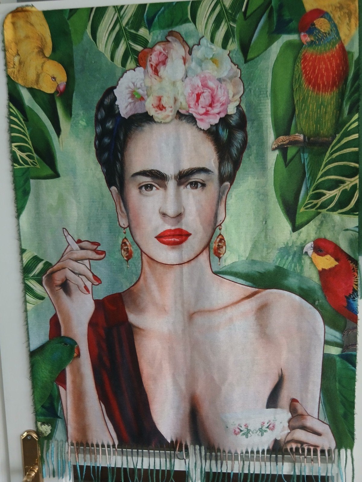 Frida Kahlo wandkleed / sjaal, Gebruikt, Boho, Meerkleurig, Ophalen of Verzenden