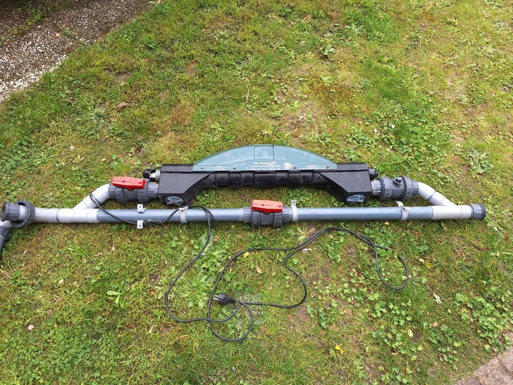 55 watt uv unit incl goede lamp en 3 kogelkranen 50mm, Ophalen, Gebruikt