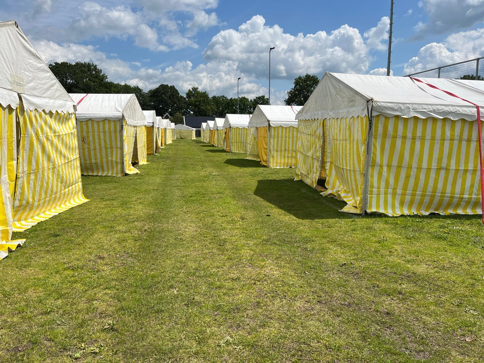Partytent geel/wit gestreept - Ideaal voor evenementen, Ophalen, Gebruikt, Meer dan 6