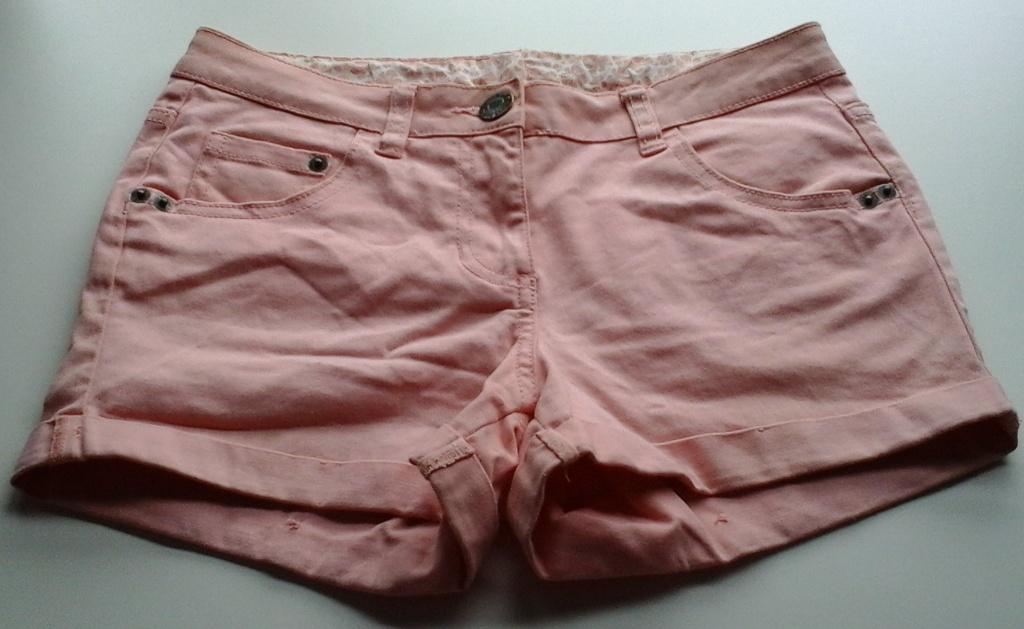 Stretch korte broek zacht zalmroze – maat 146, Pepperts!, Meisje, Zo goed als nieuw, Ophalen