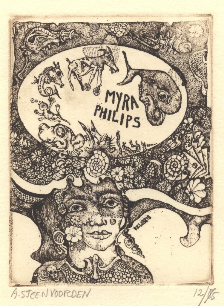 0297 Ex Libris Nederland : Ab Steenvoorden, 1983, Verzenden, Ex libris