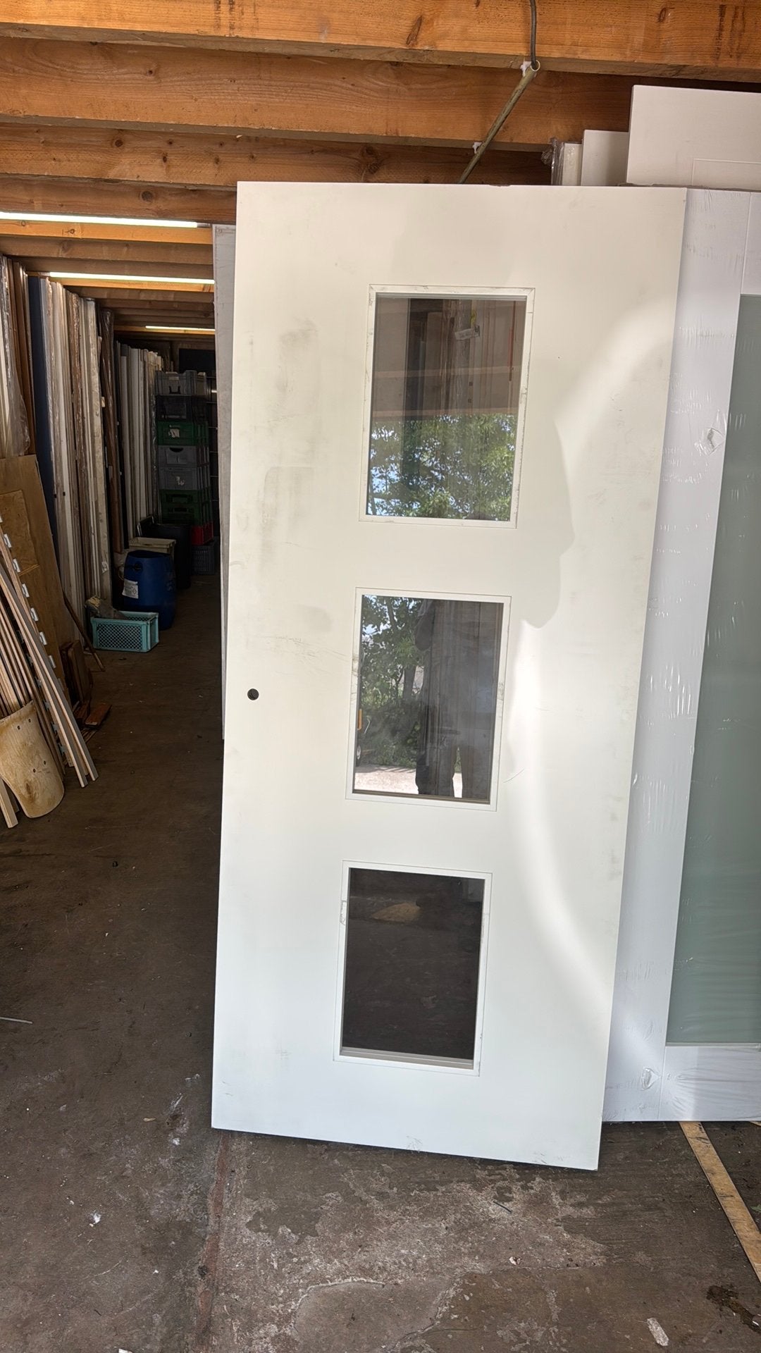 Opdek paneeldeur 88x211.5 cm rechtshang blank glas nr 418