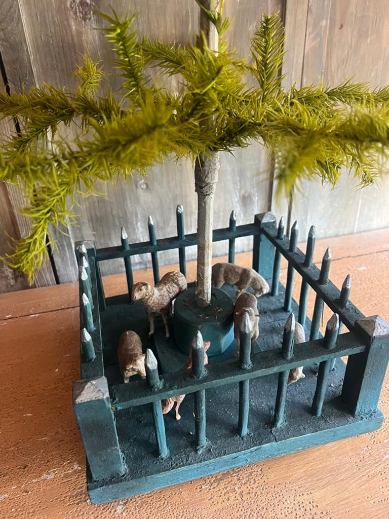 paradijstuintje kerstboomstandaard kerstboom verenboom oud, Ophalen of Verzenden