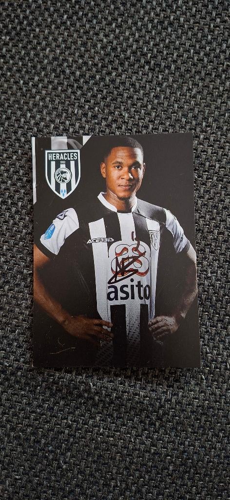 Spelerskaart met handtekening; Navajo Bakboord Heracles Ajax, Ophalen of Verzenden, Nieuw, Overige binnenlandse clubs, Spelerskaart