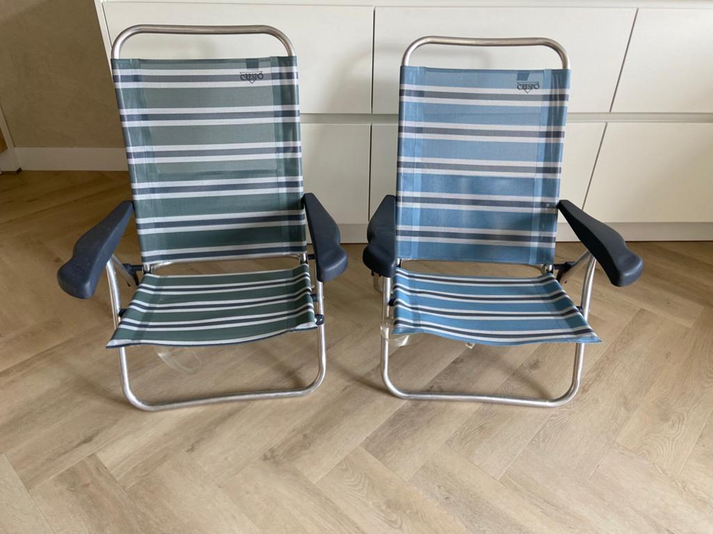 Crespo strandstoelen 2 x, Ophalen, Gebruikt, Campingstoel