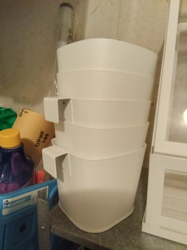 Set van 4 witte metalen wandbakjes - IKEA FINTORP, Huis en Inrichting, Ophalen, Metaal, Gebruikt, Decoratieobject