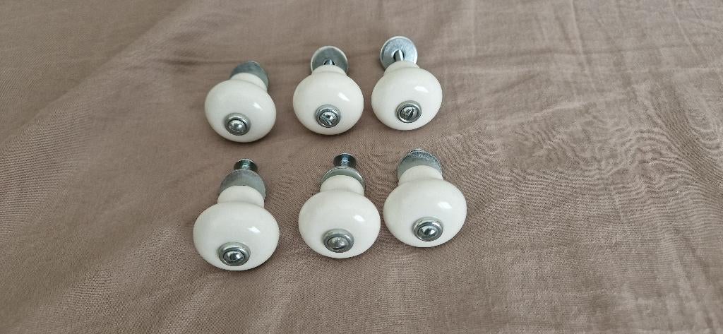 6 kast lade knoppen wit, Ophalen of Verzenden, Zo goed als nieuw, Overige materialen, Overige typen