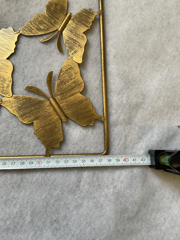 Wanddecoratie Vlinders., Metaal, Gebruikt, Wandhanger, 38 cm