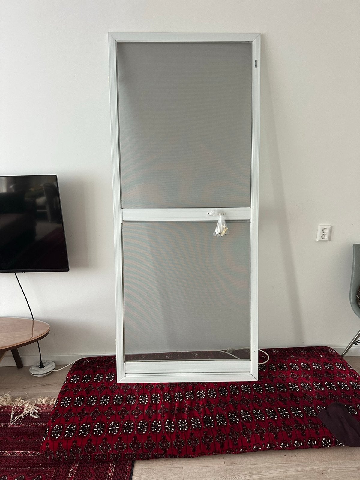 Witte Hordeur - Zo goed als nieuw, Ophalen, Kunststof, 80 tot 100 cm, Hordeur