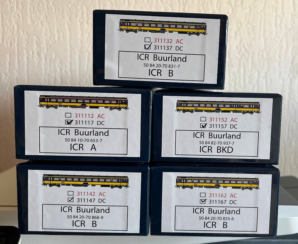 5 PB Models ICR buurlandrijtuigen DC * NIEUW!, Overige merken, Gelijkstroom, Ophalen of Verzenden, NS