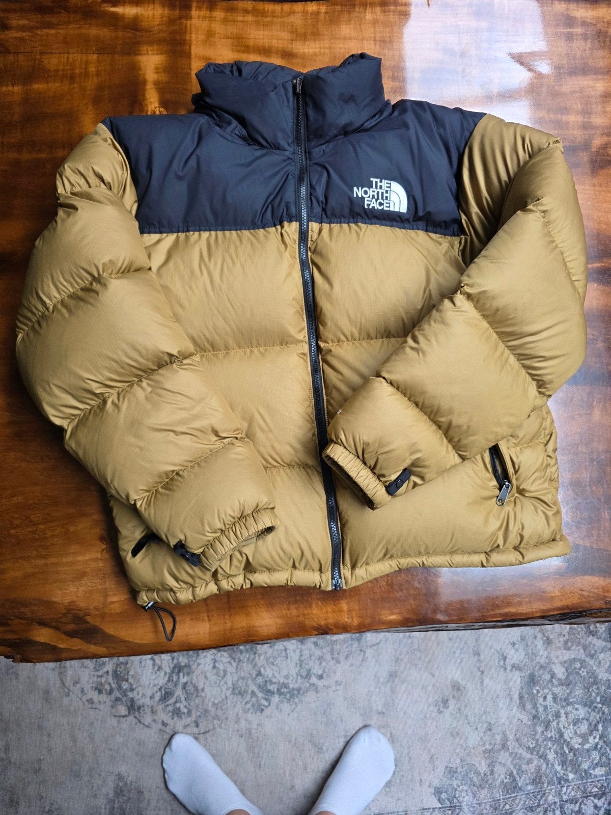 The North Face Nuptse 700 donsjack - Maat L, Kleding | Heren, Ophalen, Maat 52/54 (L), Bruin, Zo goed als nieuw