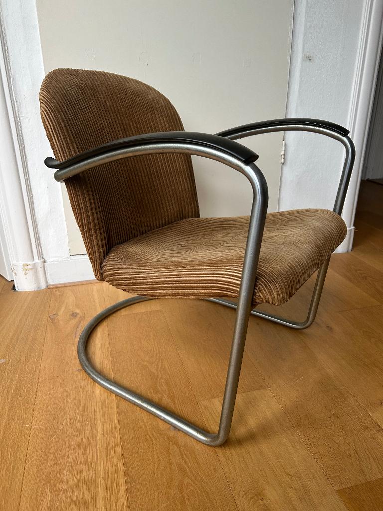 Gispen 414 fauteuil, Ophalen, Gebruikt, 75 tot 100 cm, Stof