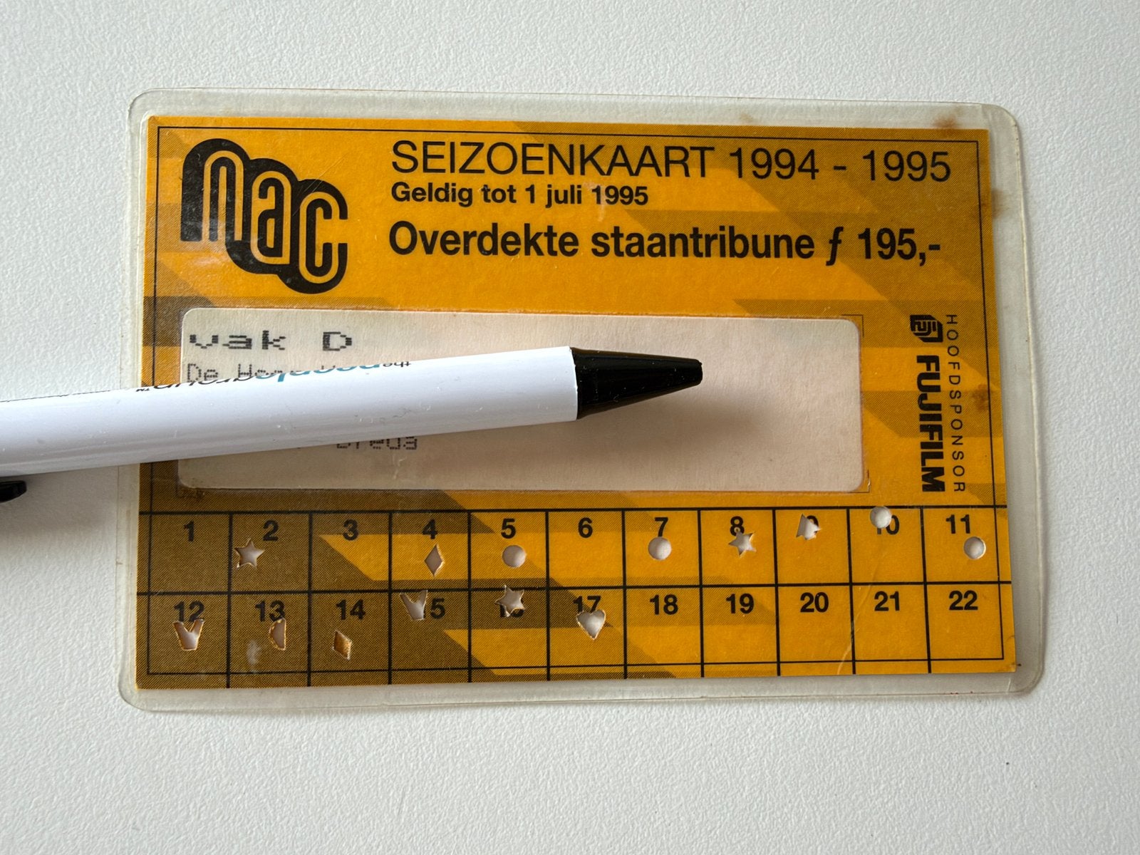 Seizoenkaart NAC 1994/1995, Verzamelen, Ophalen of Verzenden, Zo goed als nieuw, NAC Breda, Overige typen