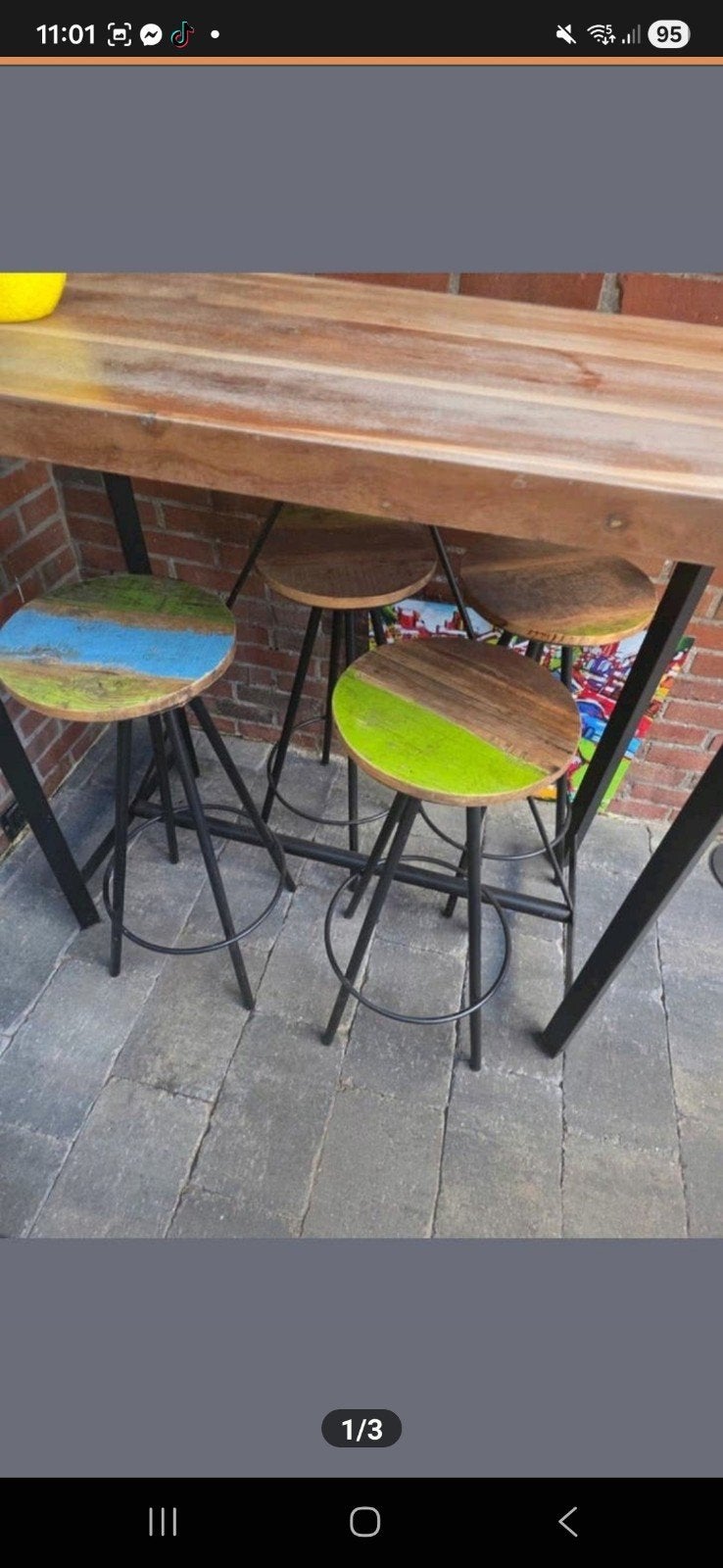 Barset altijd onder overkapping gestaan, 1 kruk, Ophalen, Zo goed als nieuw, 60 tot 90 cm