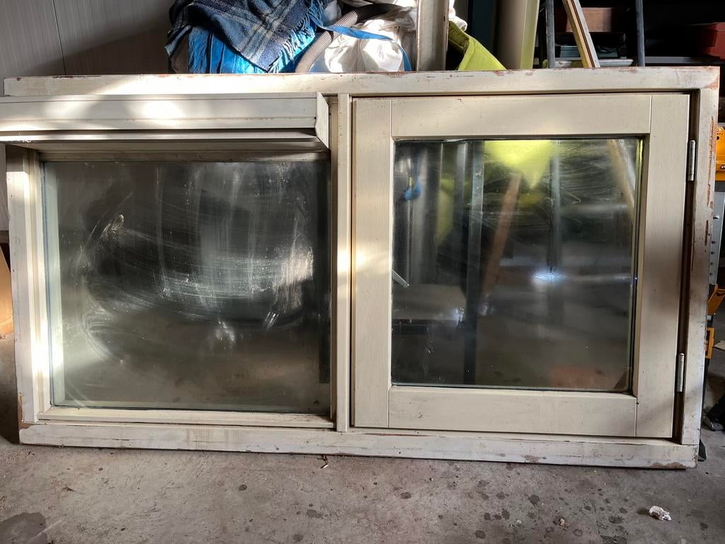 Hardhouten kozijn, Doe-het-zelf en Verbouw, Kozijnen en Schuifpuien, Gebruikt, Raamkozijn, Ophalen of Verzenden, 150 tot 225 cm