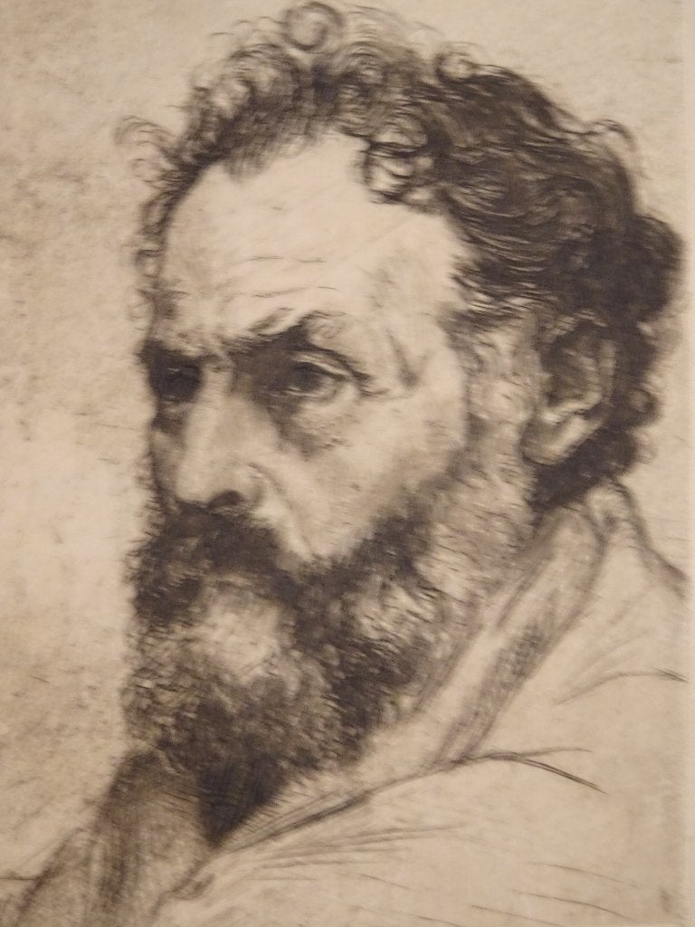 ets man met baard W. Bitter,1906, etser Dirk Harting, Portret, Origineel, 1900 - 1949, Verzenden