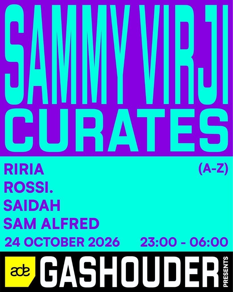 Sammy Virji Curates Gashouder ADE 24 okt 2026 Tickets, Tickets en Kaartjes, Twee personen, Oktober