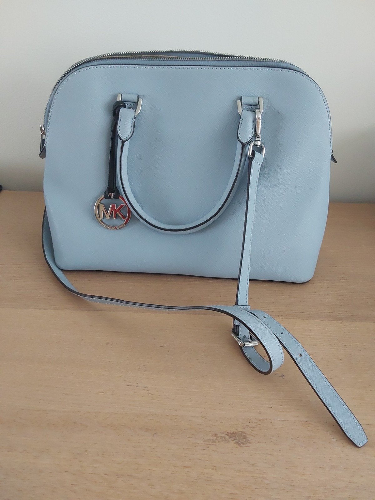 Michael Kors tas blauw, zgan tas dames, schoudertas, Ophalen of Verzenden, Zo goed als nieuw, Blauw, Handtas