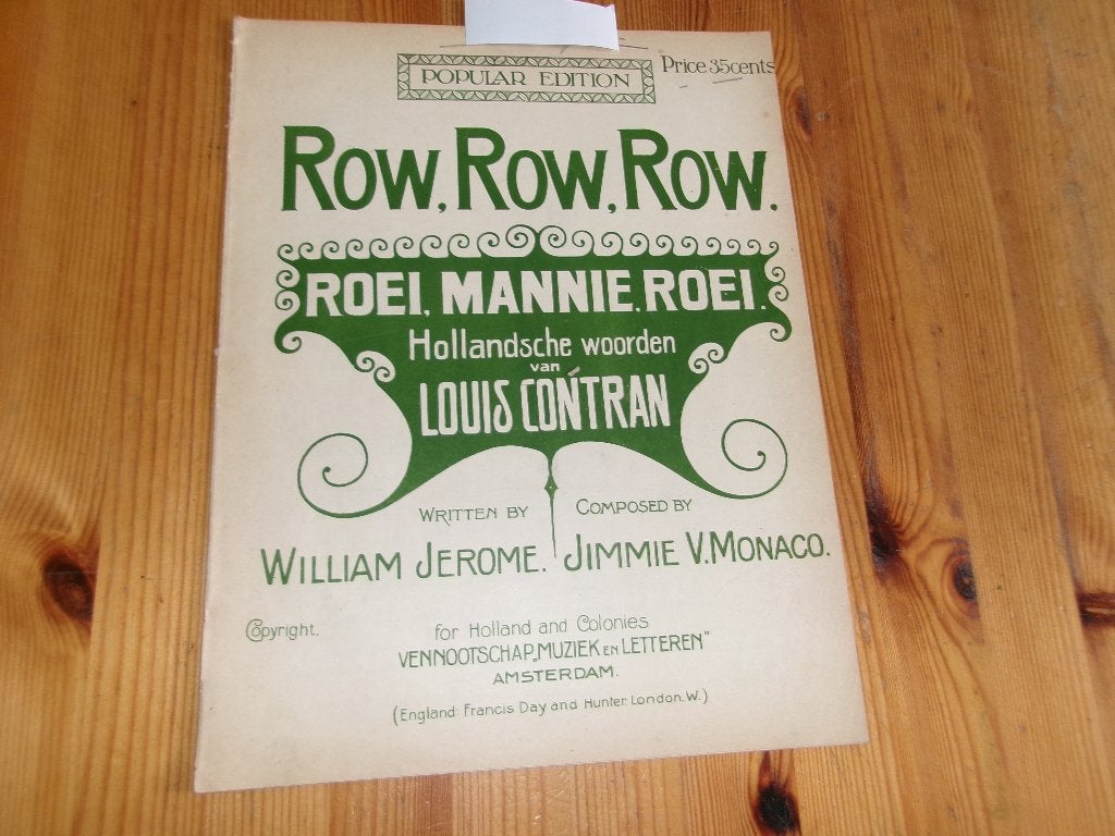 Row, row, row - Monaco / Jerome / Contran, Piano, Gebruikt, Ophalen of Verzenden, Artiest of Componist