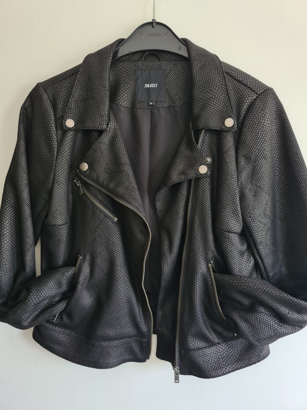 Zwart Object bikerjack maat M, Maat 38/40 (M), Zwart, Object, Ophalen of Verzenden