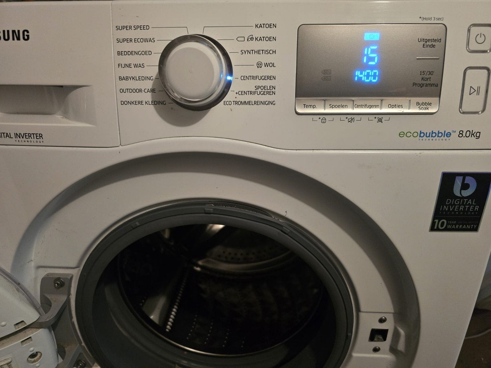 Samsung EcoBubble Wasmachine 8kg - Stil & Energiezuinig, Witgoed en Apparatuur, 8 tot 10 kg, Zo goed als nieuw, Voorlader, Wolwasprogramma